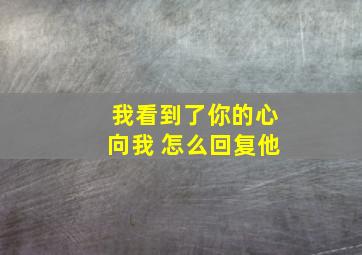 我看到了你的心向我 怎么回复他